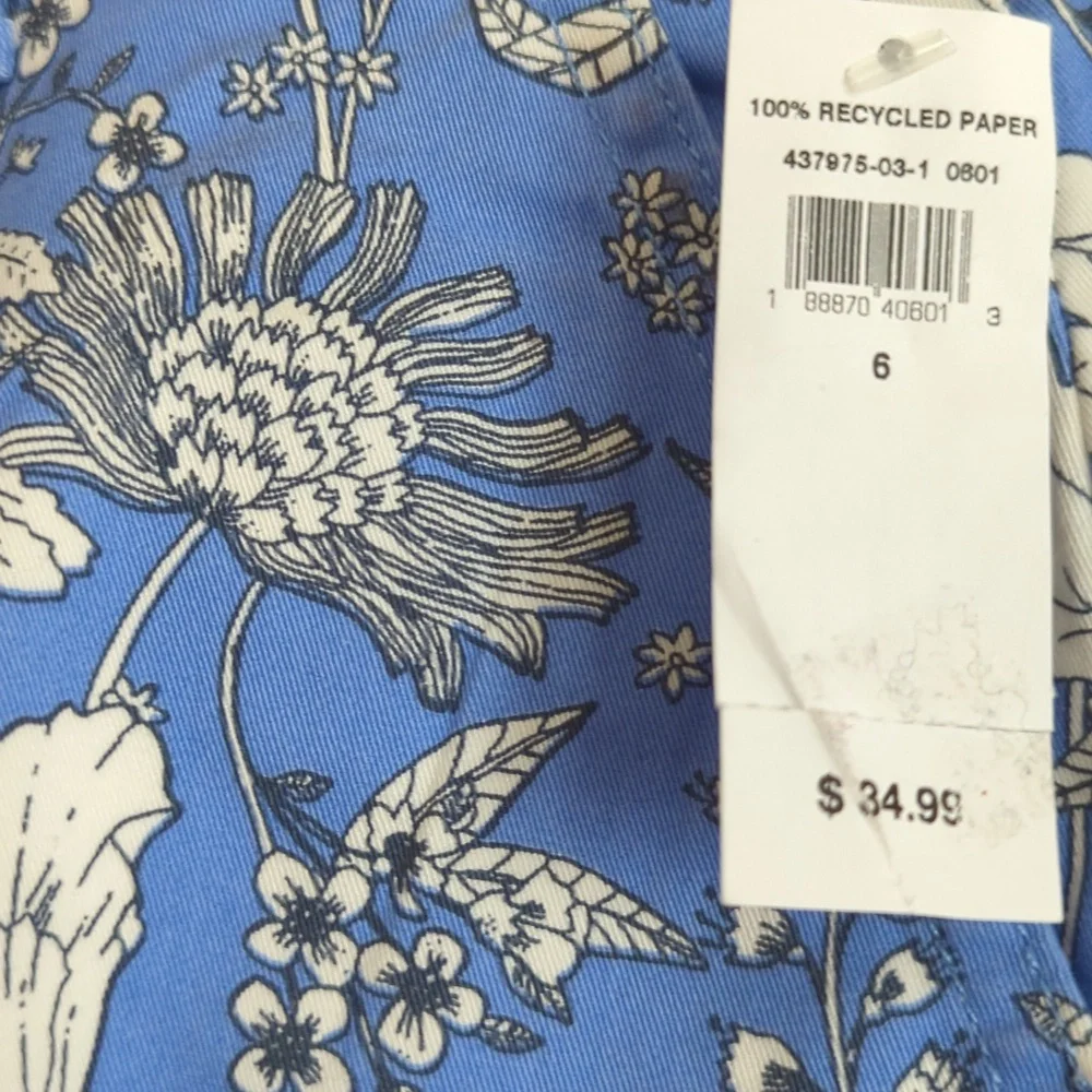 Gap‎ Blue & White Floral City Shorts Sz 6
